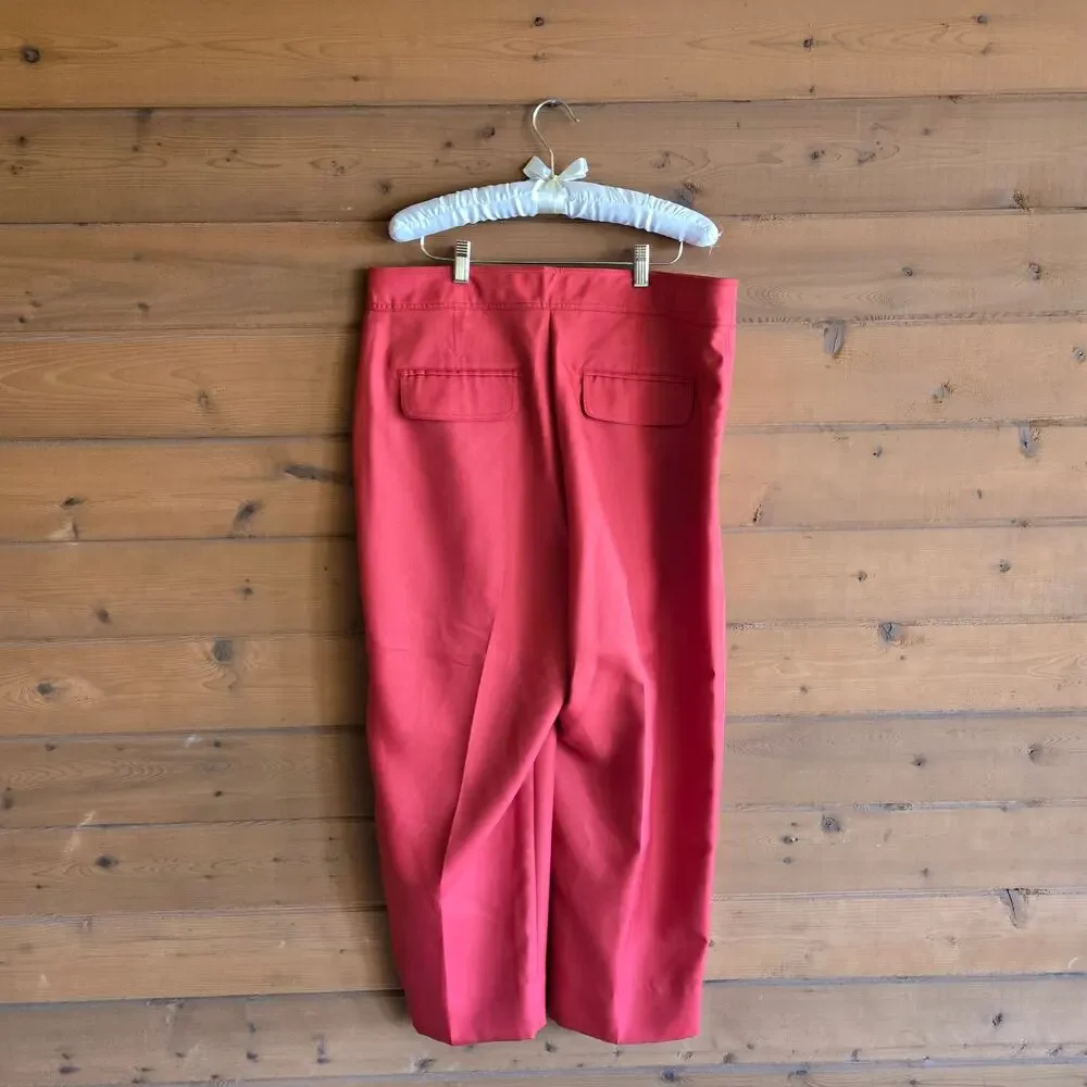 J. Crew Tapered Pleat Front Pant NWT 16 Red High Rise Trouser Work Casual Prep